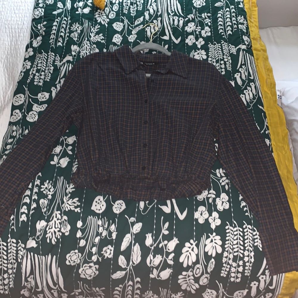 Zara Shirt with Johnny Collar and Long Sleeves
